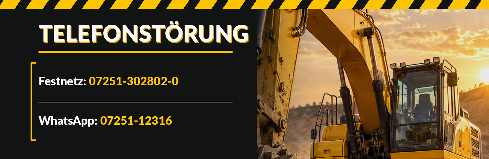 Telefonstörung. Festnetz: 07251-302802-0. WhatsApp: 07251-12316.